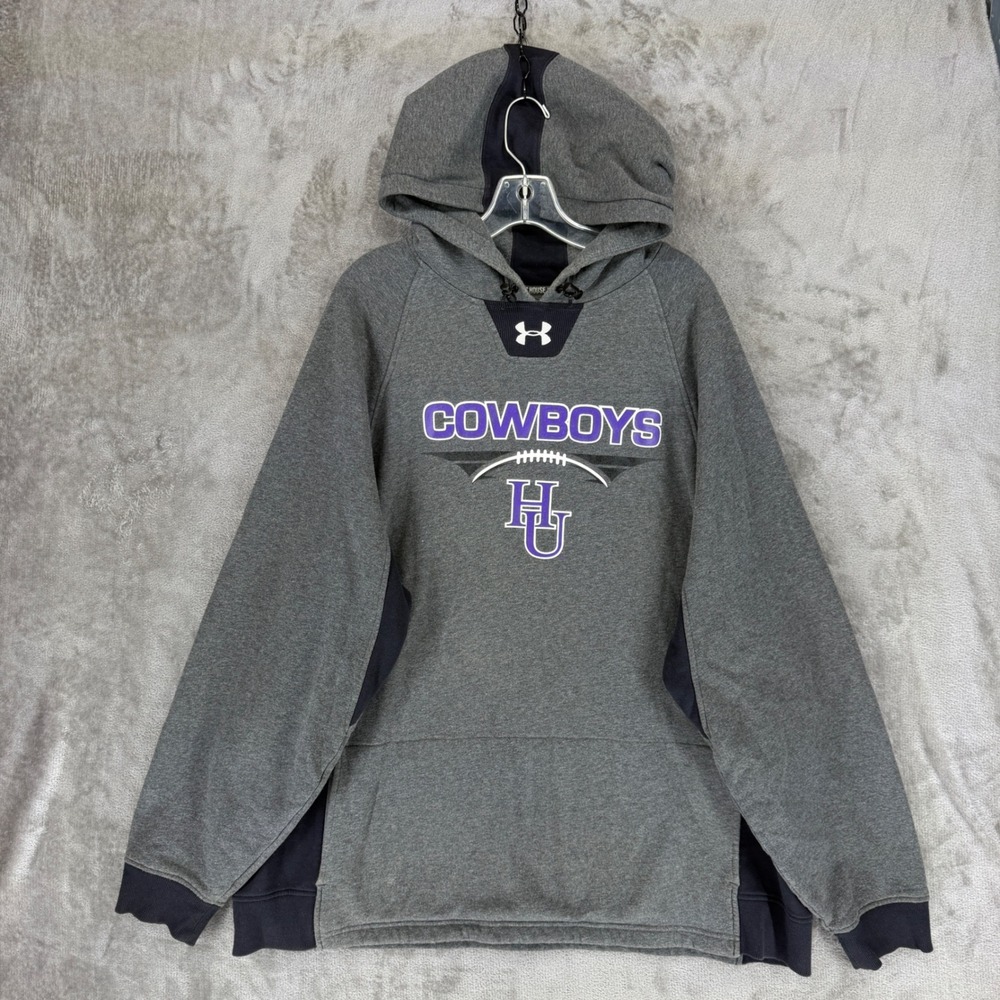 Under Armour‎ Mens 2XL Gray ColdGear Hardin-Simmons HU Cowboys Hoodie 1238911